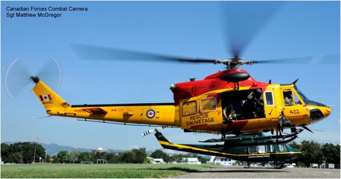 Helicopter Bell CH-146 Griffon Serial 46422 Register 146422 used by Canadian Armed Forces. Aircraft history and location