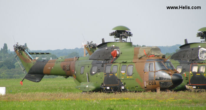 Helicopter Eurocopter AS532UL Cougar Serial 2252 Register 2252 used by Aviation Légère de l'Armée de Terre ALAT (French Army Light Aviation). Aircraft history and location