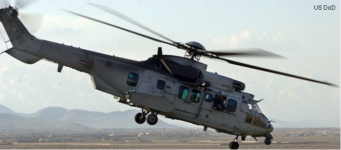 Detailed history and photos of helicopter Eurocopter EC725R2 Caracal Serial 2619 Register 2619 used by Armée de l'Air (French Air Force) Track service timeline and current status.