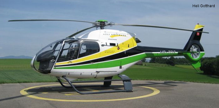 Helicopter Eurocopter EC120B Serial 1248 Register HB-ZDS used by Swiss Helicopter AG ,Heli Gotthard AG. Built 2001. Aircraft history and location