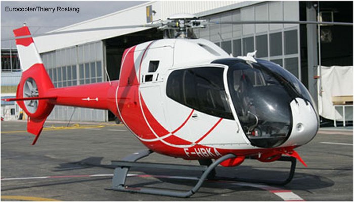 Helicopter Eurocopter EC120B Serial 1568 Register F-HBKA used by HeliDax. Built 2009. Aircraft history and location