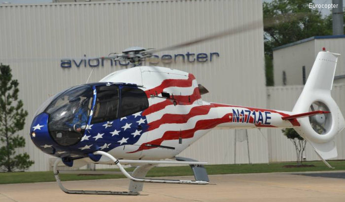 Helicopter Eurocopter EC120B Serial 1377 Register N171AE used by Airbus Helicopters Inc (Airbus Helicopters USA) ,American Eurocopter (Eurocopter USA). Built 2004. Aircraft history and location