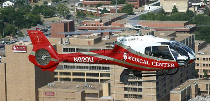 Detailed history and photos of helicopter Eurocopter EC130B4 Serial 3453 Register N920U N451AE used by AirLift Texas ,Medi Flight ,Air Methods ,American Eurocopter (Eurocopter USA) Track service timeline and current status.