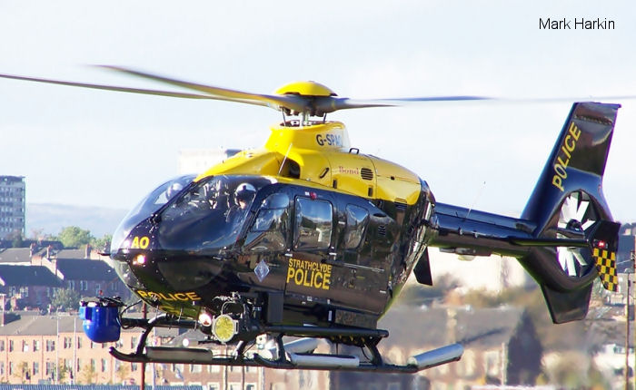 Detailed history and photos of helicopter Eurocopter EC135T2+ Serial 0546 Register G-SPAO used by UK Police Forces ,Bond Aviation Group ,McAlpine Helicopters Track service timeline and current status.