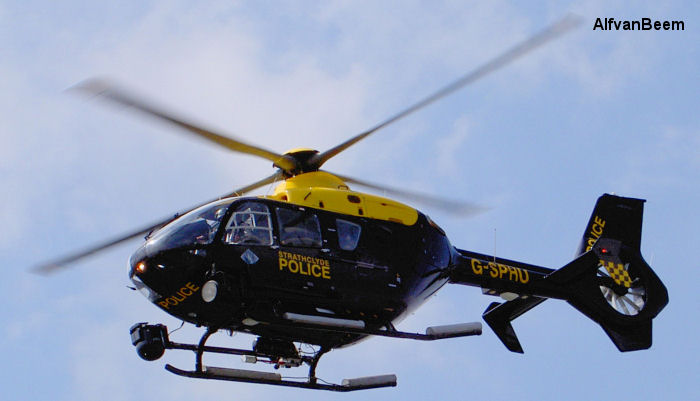 Helicopter Eurocopter EC135T2 Serial 0245 Register G-SPHU D-HKBA used by UK Air Ambulances SCAA (Scotland Charity Air Ambulance) ,HIOWAA (Hampshire and Isle of Wight Air Ambulance) ,Babcock International Babcock ,EAAA (East Anglian Air Ambulance) ,NWAA (North West Air Ambulance) ,UK Police Forces ,Bond Aviation Group ,McAlpine Helicopters ,Eurocopter Deutschland GmbH (Eurocopter Germany). Built 2002. Aircraft history and location