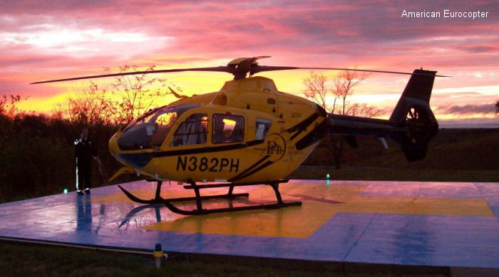 Detailed history and photos of helicopter Eurocopter EC135P2+ Serial 0618 Register N382PH N335TX used by PHI Inc ,Mother Frances Hospital ,PHI Air Medical Track service timeline and current status.
