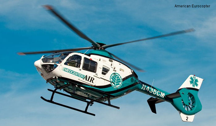 Helicopter Eurocopter EC135P2+ Serial 0800 Register N436CM used by State of North Carolina. Built 2009. Aircraft history and location