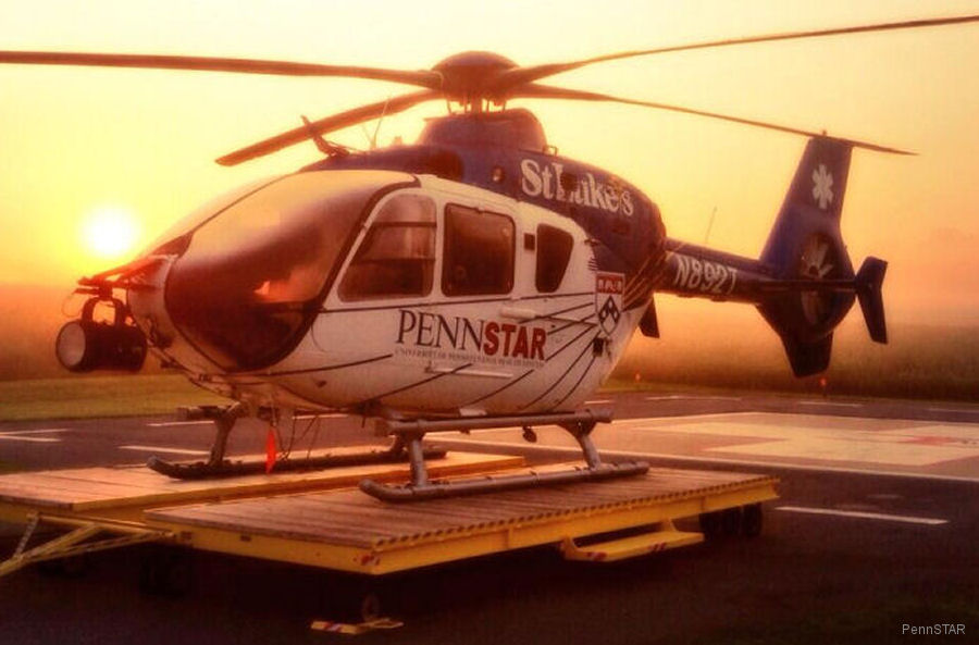 Detailed history and photos of helicopter Eurocopter EC135T1 Serial 0052 Register N892T used by Apollo MedFlight ,Oglala Lakota Air Rescue ,TVPX ,PennSTAR ,STARFlight (Travis County Emergency Services) ,American Eurocopter (Eurocopter USA) Track service timeline and current status.