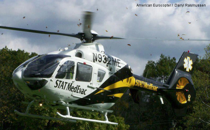 Detailed history and photos of helicopter Eurocopter EC135T2+ Serial 0922 Register N932ME used by STAT MedEvac ,American Eurocopter (Eurocopter USA) Track service timeline and current status.