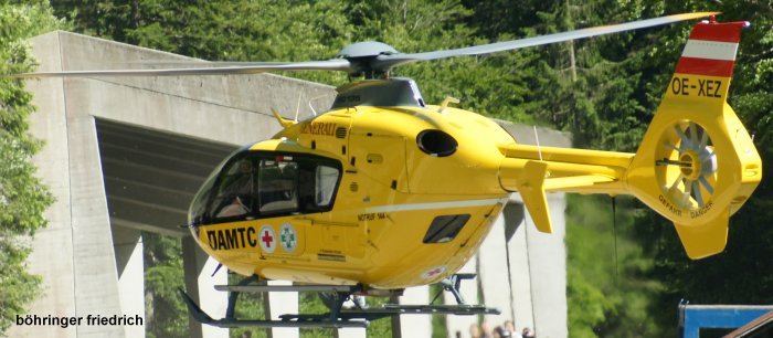 Helicopter Eurocopter EC135T2+ Serial 0526 Register OE-XEZ used by ÖAMTC Christophorus 7. Built 2006. Aircraft history and location