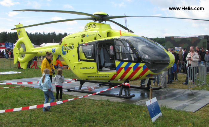 Helicopter Eurocopter EC135T2 Serial 0374 Register OE-XVE PH-EMS used by ÖAMTC (Austrian air rescue) ,ANWB Medical Air Assistance MAA. Built 2004. Aircraft history and location