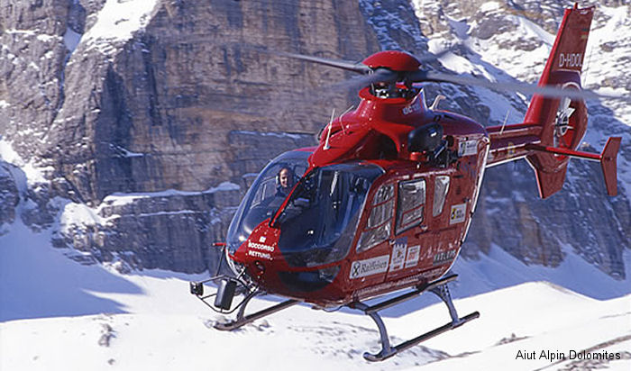 Helicopter Eurocopter EC135T2 Serial 0327 Register OE-XVD I-HALP D-HDOL used by ÖAMTC Christophorus 5 ,Christophorus 1 ,Aiut Alpin Dolomites. Built 2004. Aircraft history and location