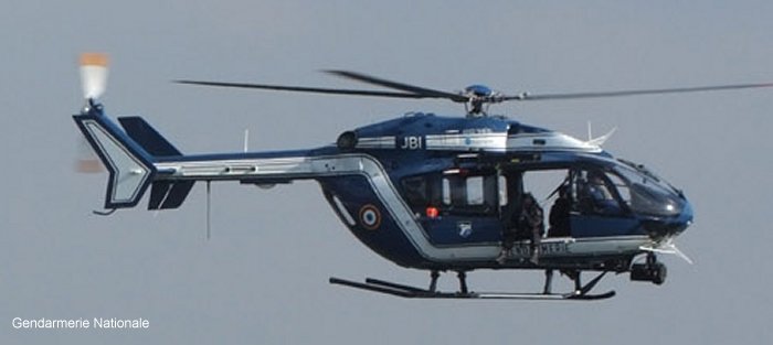 Detailed history and photos of helicopter Eurocopter EC145 Serial 9127 Register F-MJBI used by Gendarmerie Nationale (French National Gendarmerie) Track service timeline and current status.