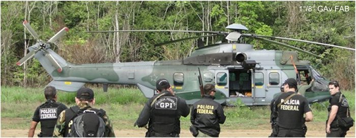Detailed history and photos of helicopter Eurocopter EC725 Caracal Serial 2762 Register 8510 F-ZWBL used by Força Aérea Brasileira (Brazilian Air Force) ,Eurocopter France Track service timeline and current status.