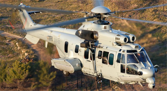 Detailed history and photos of helicopter Eurocopter EC725R2 Caracal Serial 2626 Register 2626 used by Armée de l'Air (French Air Force) Track service timeline and current status.
