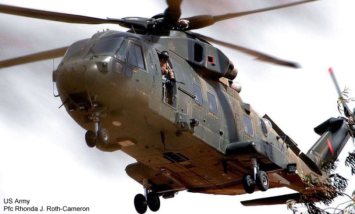 Helicopter AgustaWestland Merlin HC.3 Serial 50113 Register ZJ122 used by Fleet Air Arm RN (Royal Navy) ,Royal Air Force RAF. Built 2000. Aircraft history and location