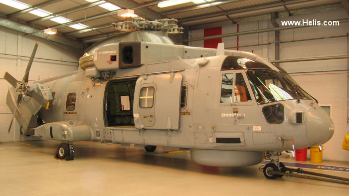 Helicopter AgustaWestland EH101 Serial 50005 Register ZF649 PP5 used by Fleet Air Arm RN (Royal Navy) ,Westland. Built 1989. Aircraft history and location