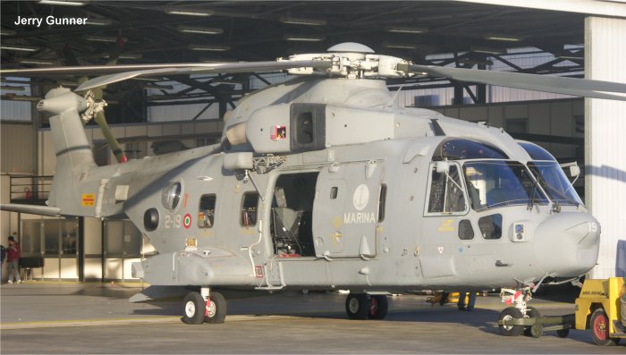 Detailed history and photos of helicopter AgustaWestland EH101 Mk.413 Serial 50150 Register MM81634 used by Marina Militare Italiana (Italian Navy) Track service timeline and current status.