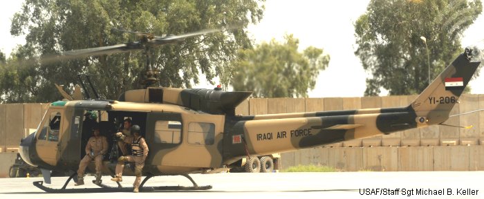 Detailed history and photos of helicopter Bell UH-1H Iroquois Serial 10406 Register YI-206 68-15476 used by Iraqi Armed Forces ,al quwwat al-jawwiya al-malakiya al-urduniya RJAF (Royal Jordanian Air Force) ,US Army Aviation Army Track service timeline and current status.