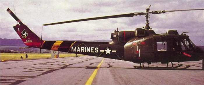 Helicopter Bell UH-1E Iroquois Serial 6080 Register 151886 used by US Marine Corps USMC. Aircraft history and location