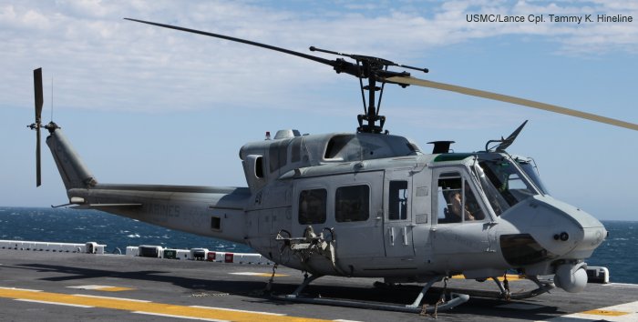 Helicopter Bell UH-1N Serial 31643 Register 158558 used by US Marine Corps USMC. Aircraft history and location