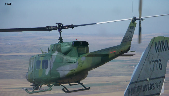 Helicopter Bell UH-1N Serial 31005 Register 68-10776 used by US Air Force USAF. Aircraft history and location