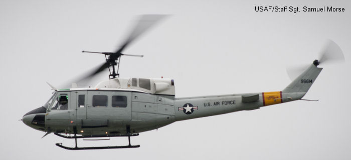 Helicopter Bell UH-1N Serial 31020 Register 69-6614 used by US Air Force USAF. Built 1970. Aircraft history and location