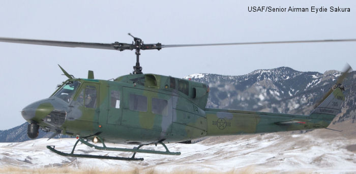 Helicopter Bell UH-1N Serial 31021 Register 69-6615 used by US Air Force USAF. Aircraft history and location