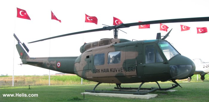 Detailed history and photos of helicopter Bell UH-1H Iroquois Serial 11933 Register 69-15645 used by Türk Hava Kuvvetleri (Turkish Air Force) Track service timeline and current status.