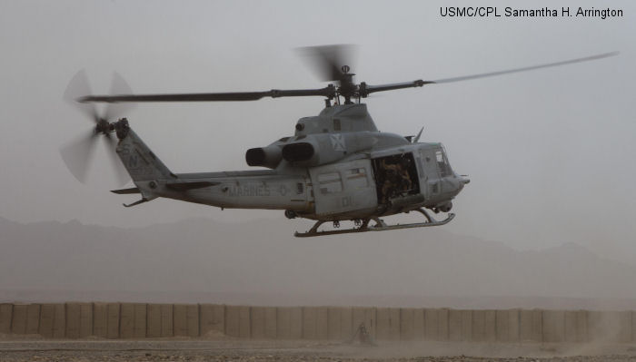 Helicopter Bell UH-1Y Venom Serial 55105 Register 167797 used by US Marine Corps USMC. Aircraft history and location