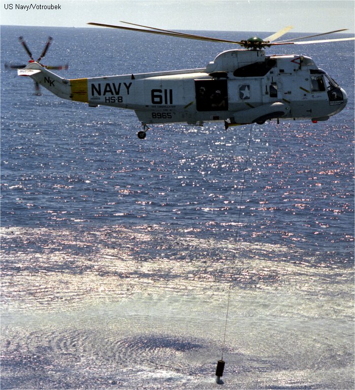 Helicopter Sikorsky HSS-2 Sea King Serial 61-037 Register IN535 148965 used by Bharatiya Nau Sena (Indian Navy) ,US Navy USN. Aircraft history and location
