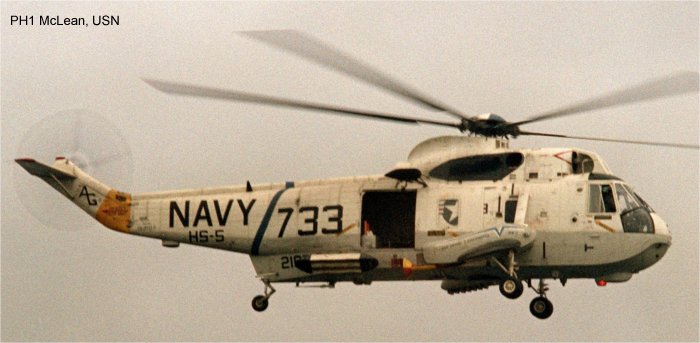 Helicopter Sikorsky SH-3A Sea King Serial 61-300 Register N107WK N434PL 152107 used by Carson Helicopters ,Croman Corp ,US Department of State ,US Navy USN. Aircraft history and location