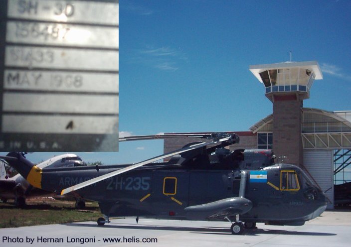 Detailed history and photos of helicopter Sikorsky SH-3D Sea King Serial 61-433 Register 156487 used by Comando de Aviacion Naval Argentina COAN (Argentine Navy) ,US Navy USN Track service timeline and current status.