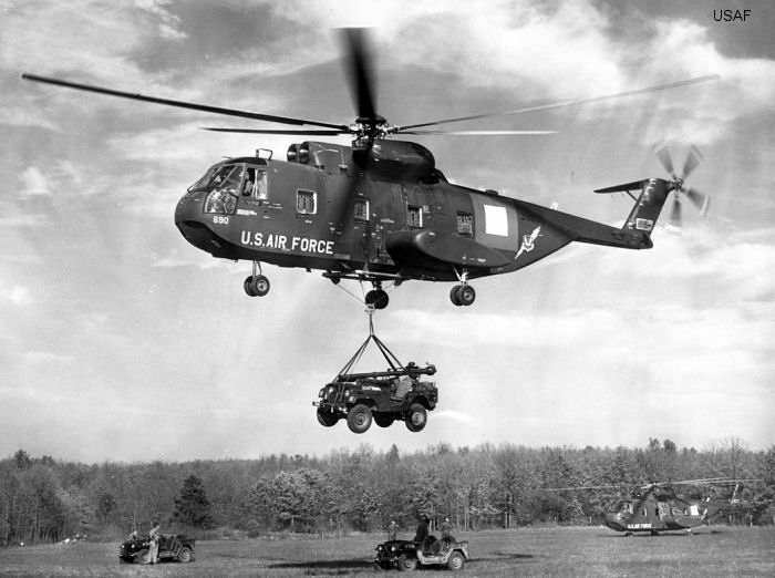 Helicopter Sikorsky CH-3C Serial 61-522 Register N42626 63-9690 used by Carson Helicopters US Air Force. Built 1964. Aircraft history and location
