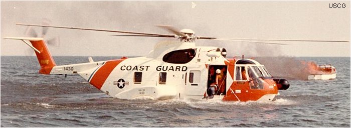 Helicopter Sikorsky HH-3F Pelican Serial 61-586 Register 1430 used by US Coast Guard USCG. Built 1968. Aircraft history and location