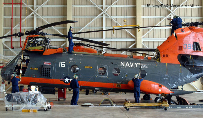 Helicopter Boeing-Vertol CH-46A Serial 2036 Register 150951 used by US Navy (United States Naval Aviation) US Marine Corps. Built 1964. Aircraft history and location