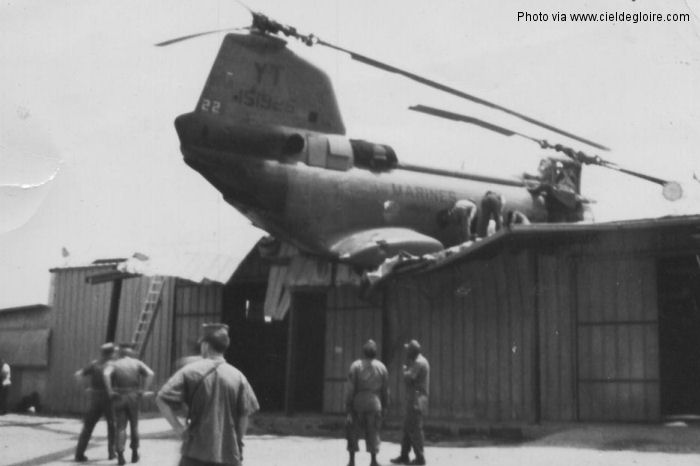Helicopter Boeing-Vertol CH-46A Serial 2075 Register 151925 used by US Marine Corps USMC. Built 1965. Aircraft history and location