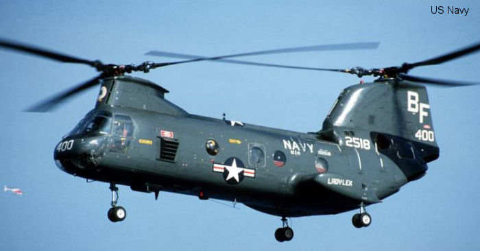 Helicopter Boeing-Vertol CH-46A Serial 2139 Register 152518 used by US Navy USN ,US Marine Corps USMC. Built 1966. Aircraft history and location