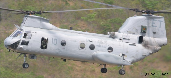 Detailed history and photos of helicopter Boeing-Vertol CH-46D Sea Knight Serial 2289 Register 153391 used by US Marine Corps USMC Track service timeline and current status.