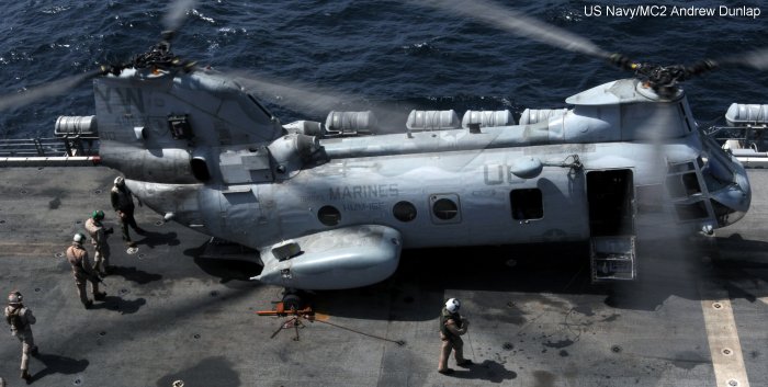 Helicopter Boeing-Vertol CH-46D Serial 2374 Register 154023 N23WN used by US Marine Corps US Department of State. Built 1967. Aircraft history