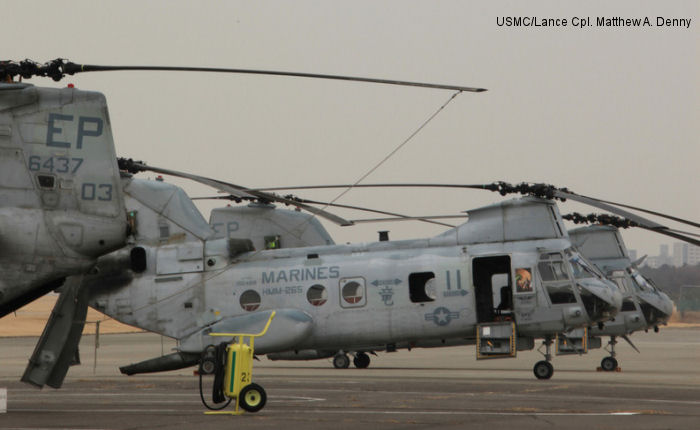 Detailed history and photos of helicopter Boeing-Vertol CH-46F Sea Knight Serial 2507 Register 156437 used by US Marine Corps USMC Track service timeline and current status.
