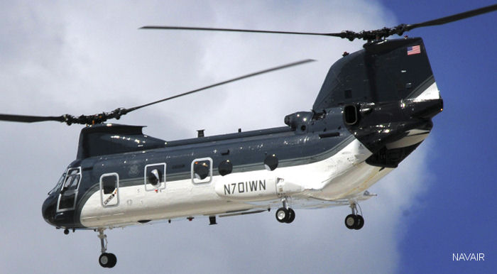 Detailed history and photos of helicopter Boeing-Vertol CH-46F Sea Knight Serial 2600 Register N701WN 157701 used by US Department of State ,US Marine Corps USMC Track service timeline and current status.