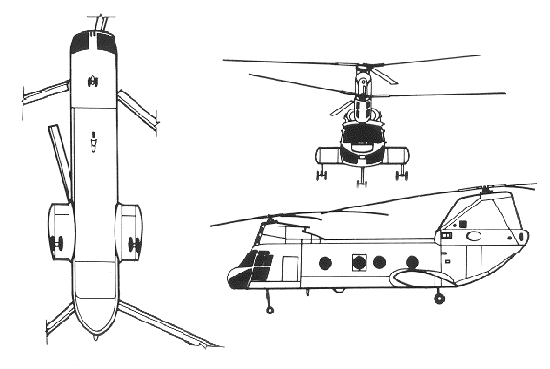 CH-46 views blue print