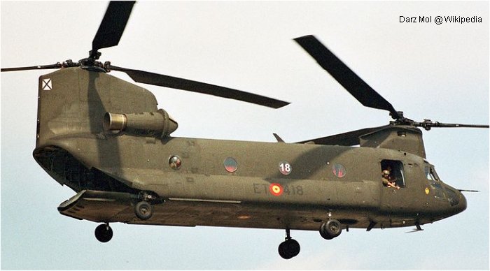 Helicopter Boeing CH-47D Chinook Serial MA.905 Register HT.17-18 used by Fuerzas Aeromóviles del Ejército de Tierra FAMET (Spanish Army Aviation). Aircraft history and location