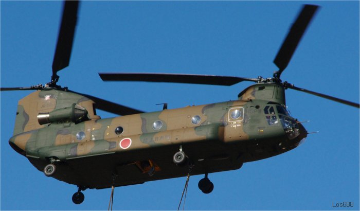 Helicopter Kawasaki CH-47J Serial 5018 Register 52913 used by Japan Ground Self-Defense Force JGSDF (Japanese Army). Aircraft history and location