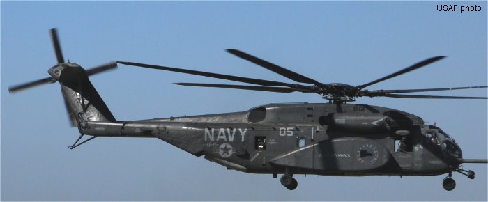 Detailed history and photos of helicopter Sikorsky MH-53E Sea Dragon Serial 65-608 Register 164766 used by US Navy USN Track service timeline and current status.