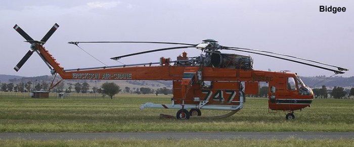 Detailed history and photos of helicopter Sikorsky CH-54A Tarhe Serial 64-037 Register N154AC 68-18435 used by Erickson Air-Crane Malaysia ,Local Governments (Government of Australia) ,Erickson ,US Army Aviation Army Converted to S-64F Track service timeline and current status.