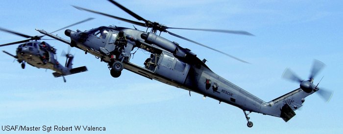 Helicopter Sikorsky HH-60G Pave Hawk Serial 70-1217 Register 87-26013 used by US Air Force USAF. Aircraft history and location
