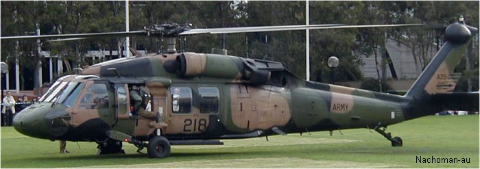 Helicopter Sikorsky S-70A-9 Black Hawk Serial 70-1392 Register A25-218 used by Australian Army Aviation (Australian Army). Aircraft history and location