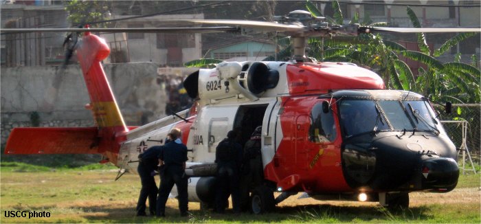Helicopter Sikorsky HH-60J Jayhawk Serial 70-1706 Register 6024 used by US Coast Guard USCG. Aircraft history and location